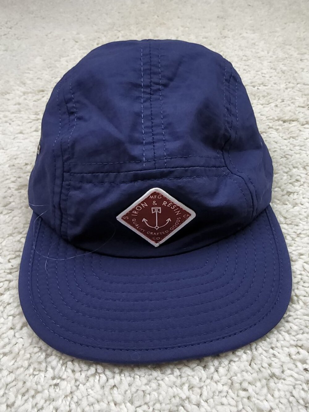 Iron and Resin urban Adjustable Strap Baseball Cap Blue Logo Anchor USA light